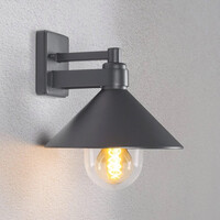 Retro utomhusvägglampa svart
