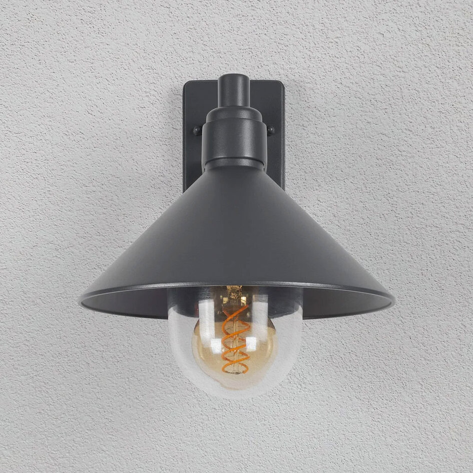Retro utomhusvägglampa svart