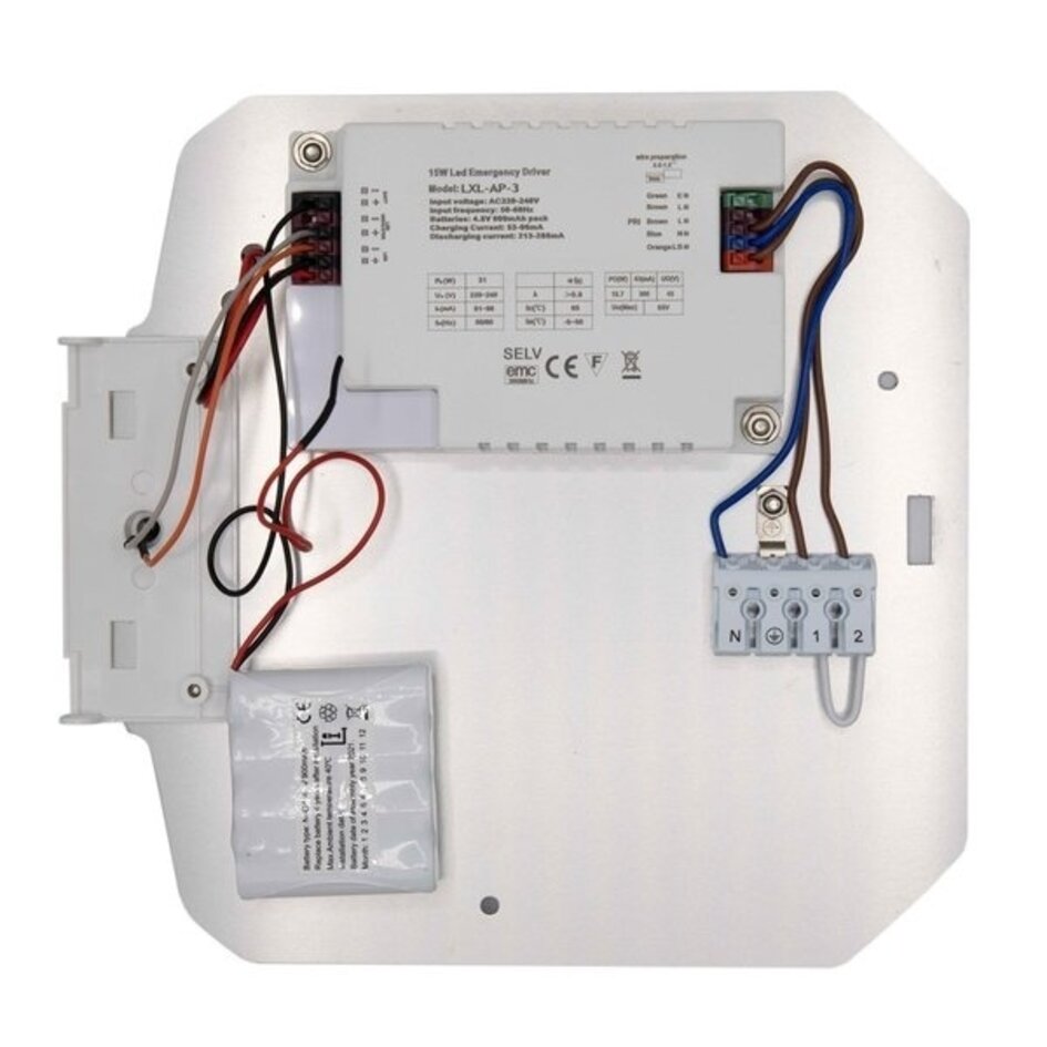 Taklampa med nödenhet | CCT-omkopplare 3000K/4000K/6500K | Svart