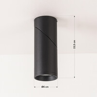 Riktbar takspotlight Minar – svart Ø6 cm