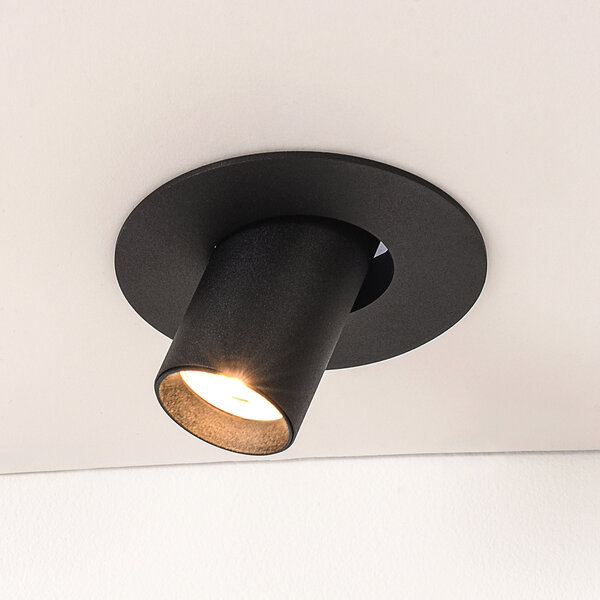Riktbar infälld spotlight – svart Ø10 cm