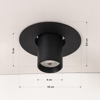 Riktbar infälld spotlight – svart Ø10 cm
