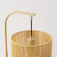 Båglampa Reed med cremefärgad flätad skärm - beige