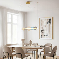 Designad pendellampa Movar med LED och färgade glaskulor - triac-dimbar