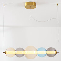 Designad pendellampa Movar med LED och färgade glaskulor - triac-dimbar