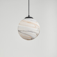 1-ljus taklampa Marbelle svart med marmorerat glas