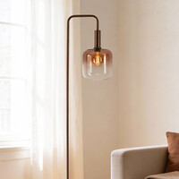 Golvlampa Piedi med brunt ombreglas