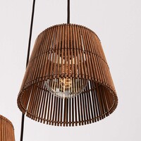 Design taklampa Tami 3-ljus med naturlig bambu och varm brons