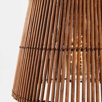 Pendellampa Tami med tre lampor - naturell bambu med varm brons