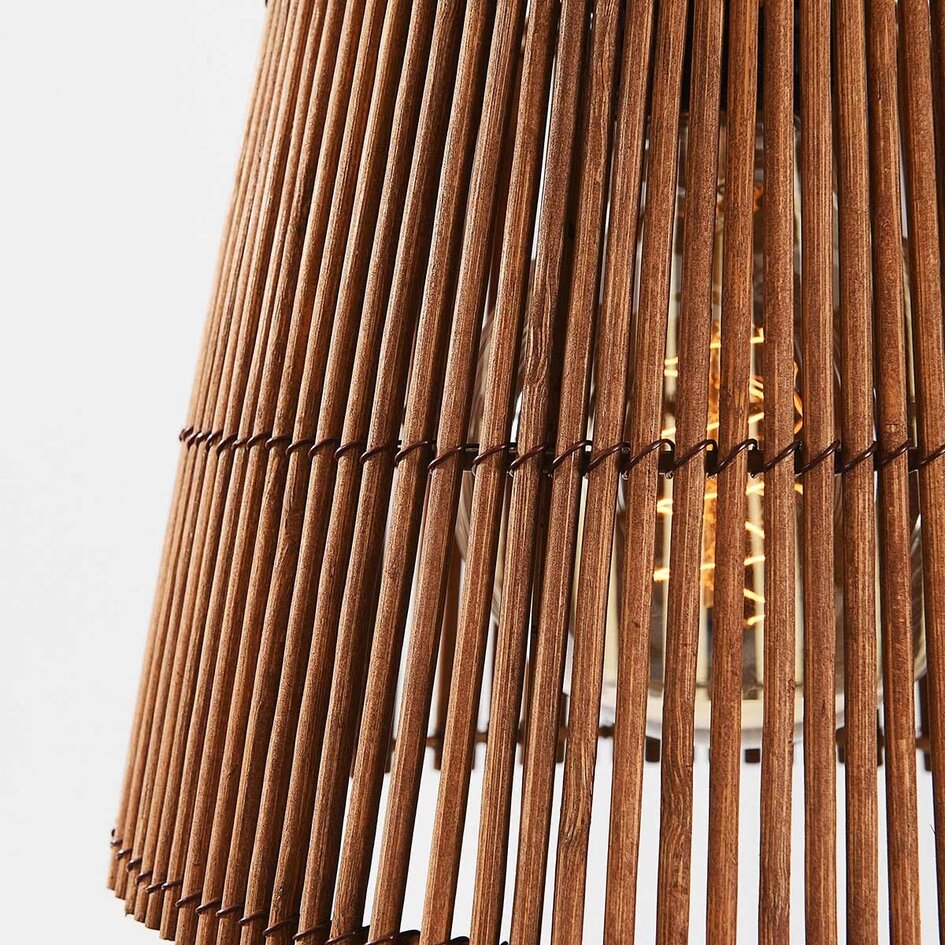 Design taklampa Tami 3-ljus med naturlig bambu och varm brons