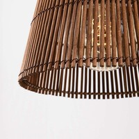 Pendellampa Tami med tre lampor - naturell bambu med varm brons