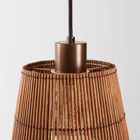 Pendellampa Veya med tre lampor - naturell bambu med varm brons