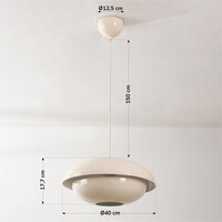 Modern retro-pendellampa Orbia i blank ljusbeige