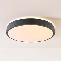 Taklampa Arvid Ø40 cm - mörkgrå med steneffekt, 3-stegs dimbar