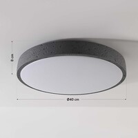 Taklampa Arvid Ø40 cm - mörkgrå med steneffekt, 3-stegs dimbar
