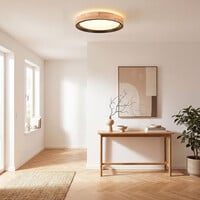 Taklampa Tirano Ø41 cm - svart med ekutseende, 3-stegs dimbar