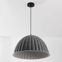 Pendellampa Siza Ø77 cm - veckat grått textilutseende