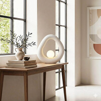 Bordslampa Enso i Wabi Sabi-stil - vit