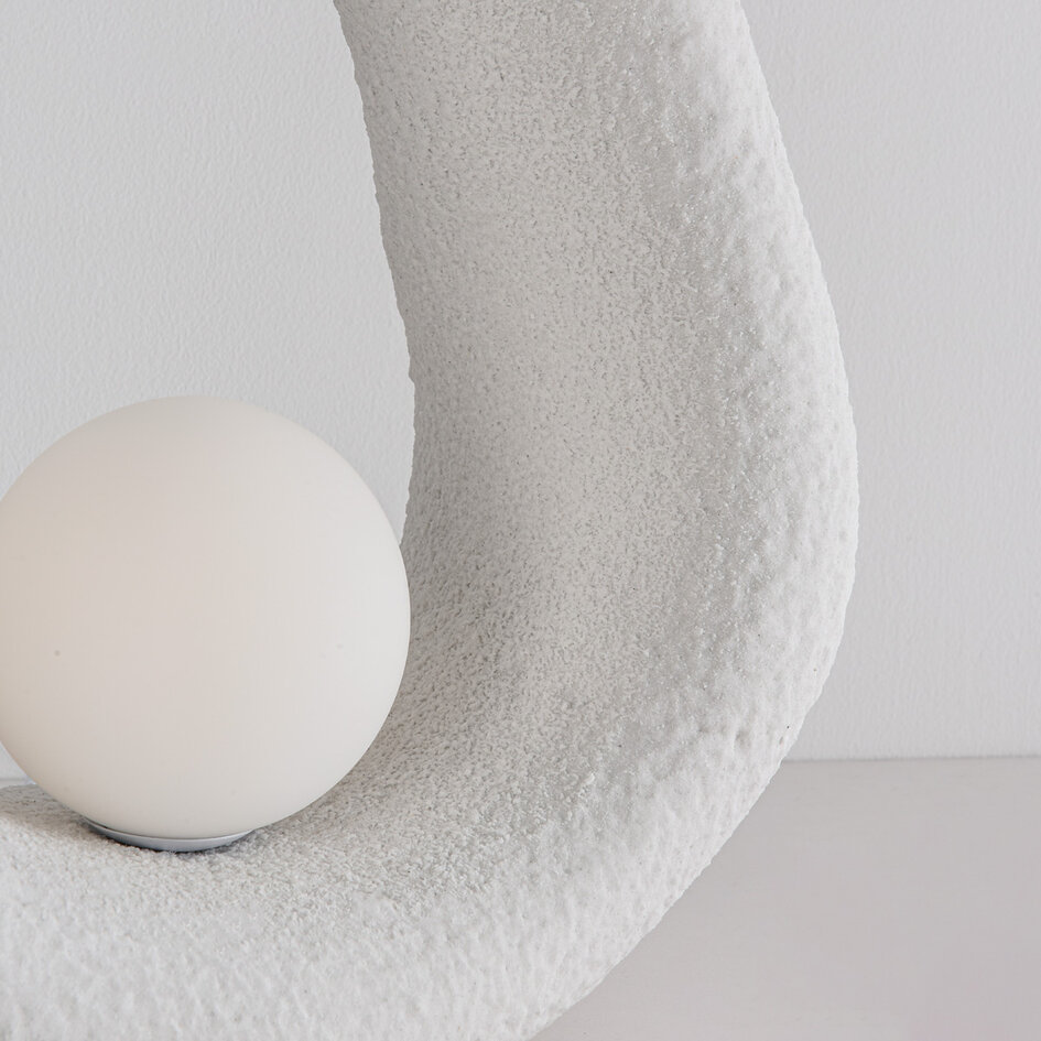 Bordslampa Enso i Wabi Sabi-stil - vit