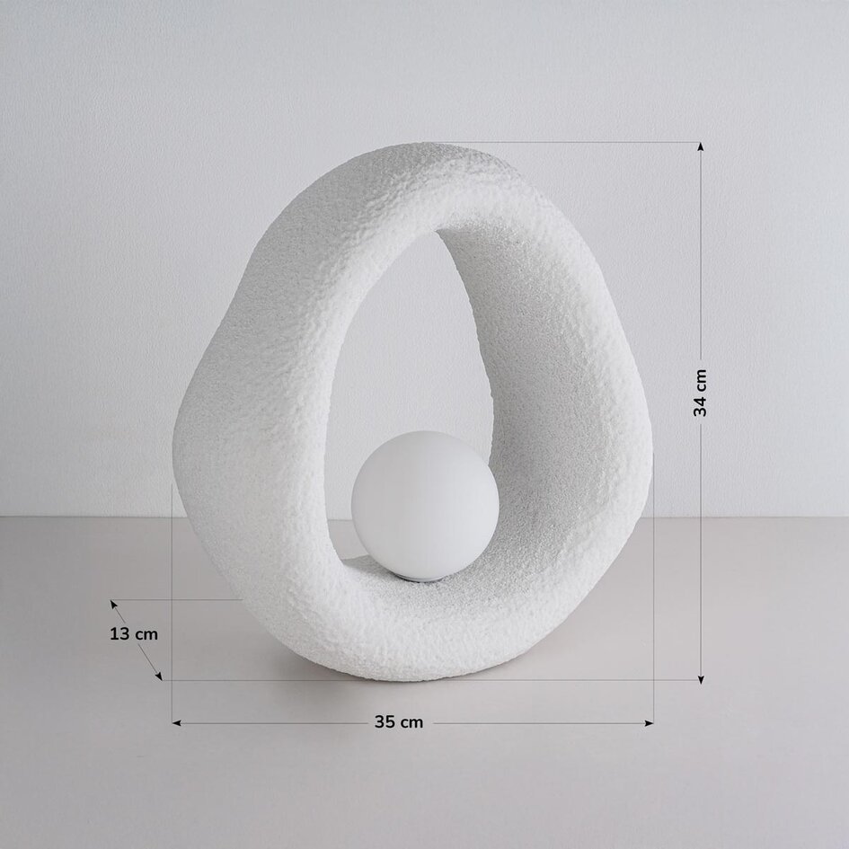 Bordslampa Enso i Wabi Sabi-stil - vit