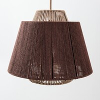 Boho-pendellampa Yra - bomullsrep i taupe och mörkbrunt