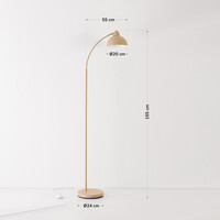 Båglampa Arc med metallskärm - beige