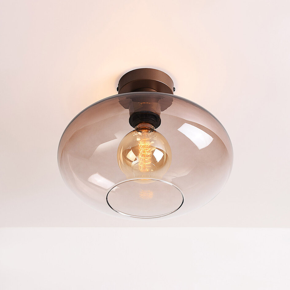 Taklampa Veda - brunt ombréglas