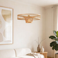 Designad pendellampa Solara - öppen bambudesign