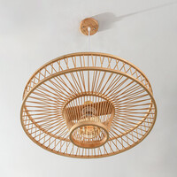 Designad pendellampa Solara - öppen bambudesign