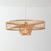 Designad pendellampa Solara - öppen bambudesign