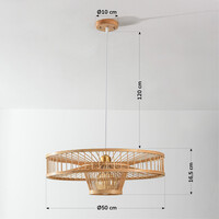 Designad pendellampa Solara - öppen bambudesign
