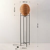 Golvlampa Alera med rottinglook - svart