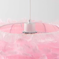 Designad pendellampa Pluma - mjukt rosa med fjädrar