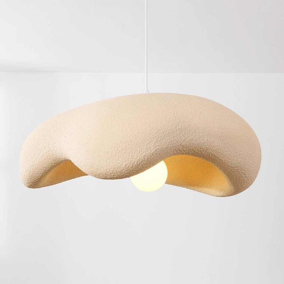 Wabi sabi-pendellampa Ishi med en lampa - sandbeige