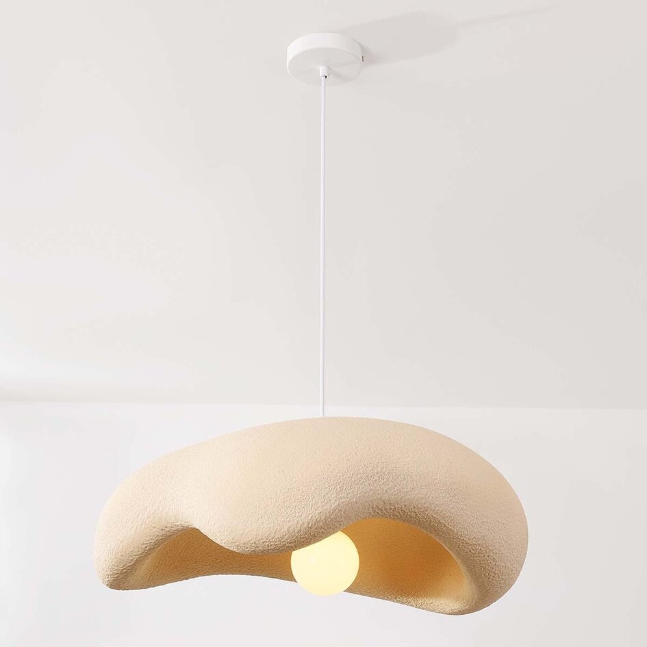 Wabi sabi-pendellampa Ishi med en lampa - sandbeige