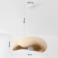 Wabi sabi-pendellampa Ishi med en lampa - sandbeige