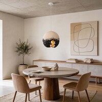 Wabi sabi-pendellampa Crate - sandbeige och svart