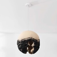 Wabi sabi-pendellampa Crate - sandbeige och svart