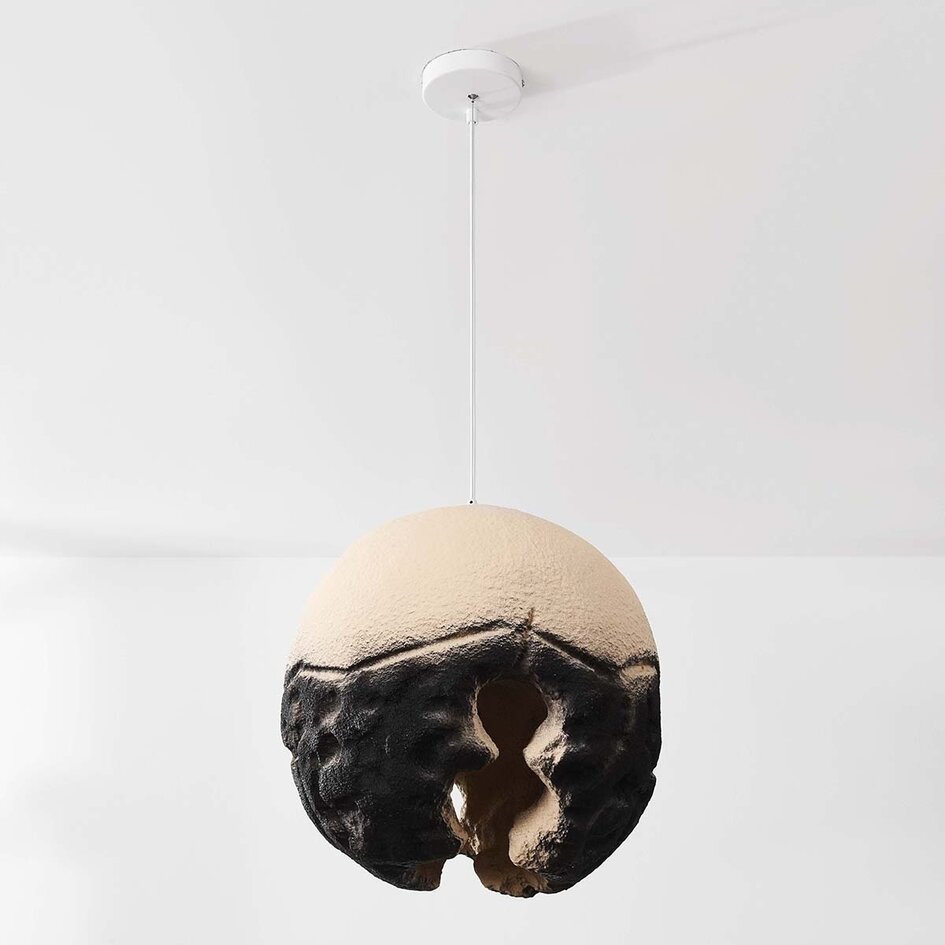 Wabi sabi-pendellampa Crate - sandbeige och svart
