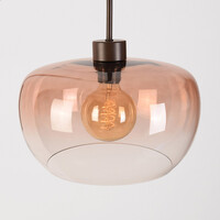 Vägglampa Dasha - vridbar arm med brunt ombréglas