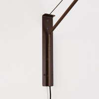 Vägglampa Dasha - vridbar arm med brunt ombréglas