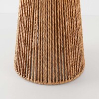 Bordslampa Ranpu i boho-chic med vit skärm