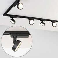 Set med 1-fas skensystem på 3 meter och Colle-spotlights, svart 3000K