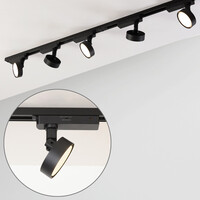Set med 1-fas skensystem på 1,5 meter och Colle-spotlights, svart 3000K