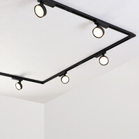 Set med 1-fas skensystem på 1,5 meter och Colle-spotlights, svart 3000K