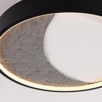 Taklampa Cercul Ø40 cm med svart, grått och vitt steneffekt och 3-stegs dimbar