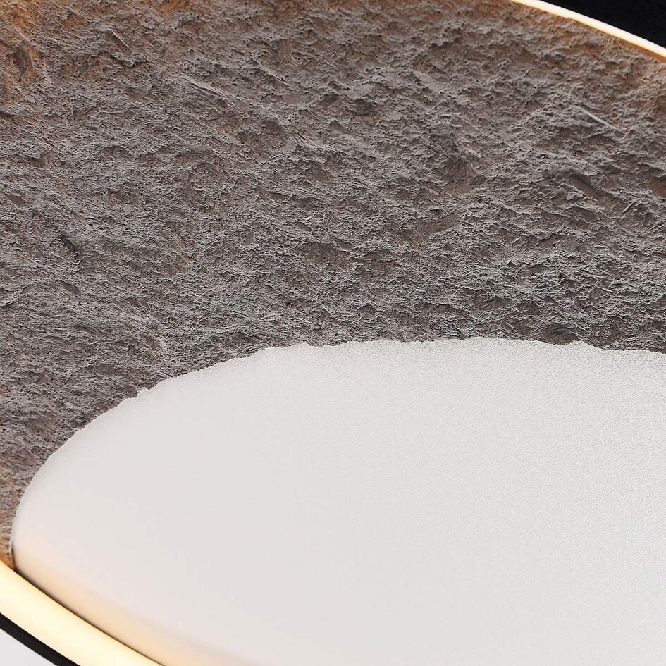 Taklampa Cercul Ø40 cm med svart, grått och vitt steneffekt och 3-stegs dimbar