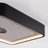 Taklampa Cercal Ø30 cm - svart med grått steneffekt, 3-stegs dimbar