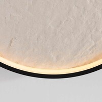 Taklampa Cercul Ø40 cm svart med benvitt steneffekt och 3-stegs dimbar
