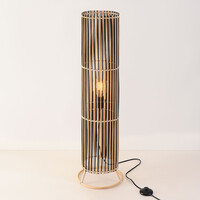 Golvlampa Lori av bambu - svart och natur